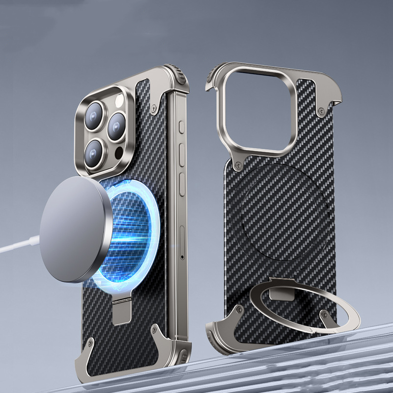 Aluminium Skeleton Carbon Fiber Design  For Iphone