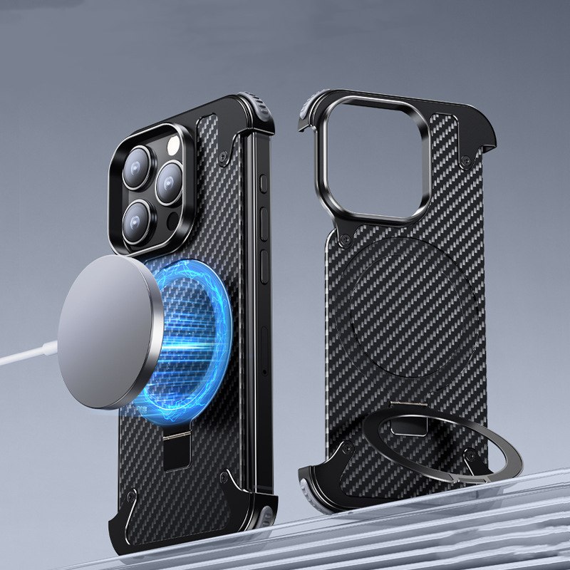 Design em Fibra de Carbono com Esqueleto de Alumínio para iPhone