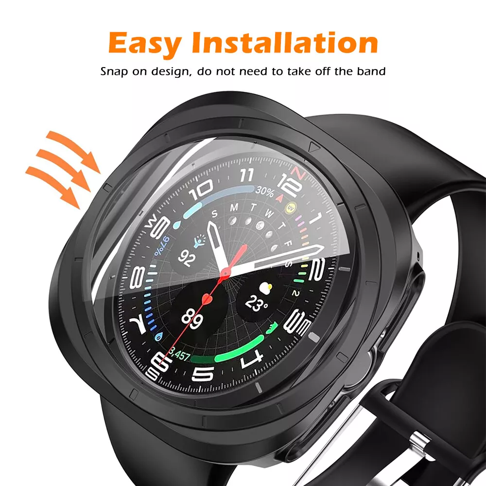 Volledige Bescherming Ultra Harde Hoes Met Gehard Glas voor Samsung Galaxy Watch 47mm