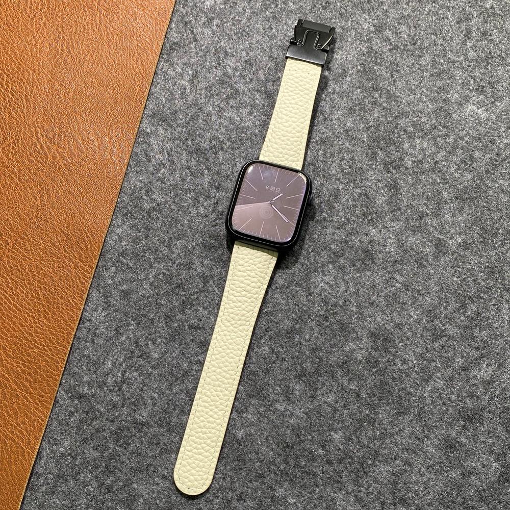 Correa de cuero con hebilla magnética para Apple Watch