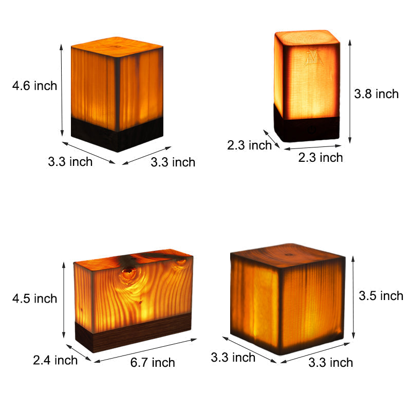 GloedHout - Lampe de table avec batterie intégrée et LED à commande tactile pour chambre et bureau