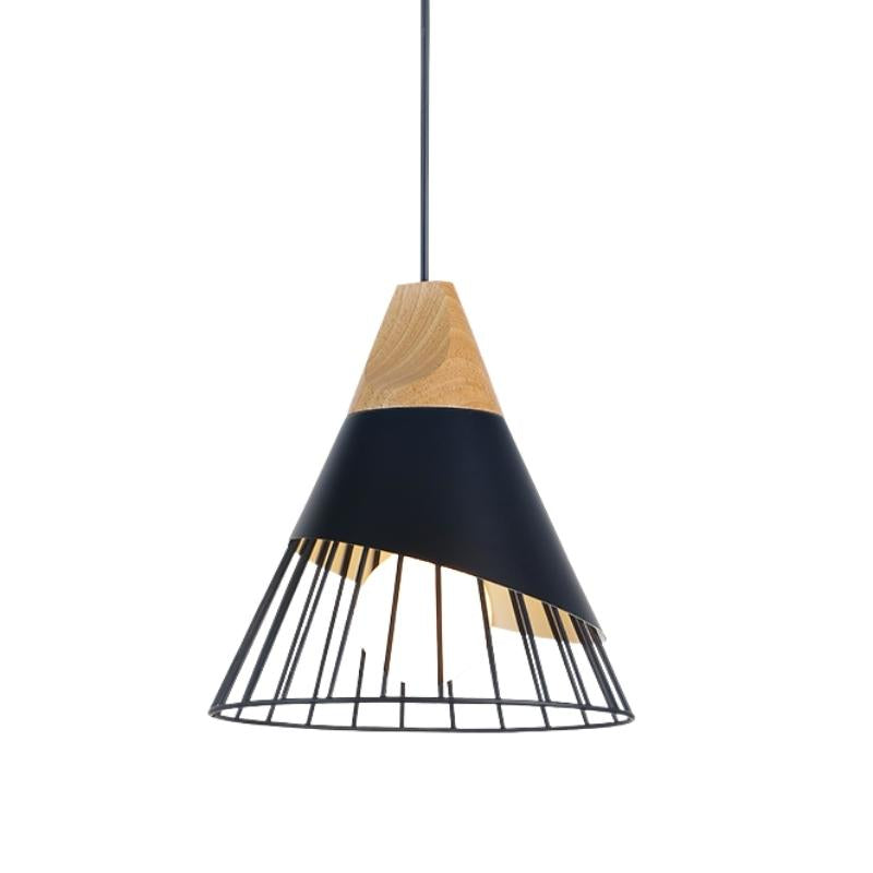 Lampes suspendues en bois industrielles nordiques