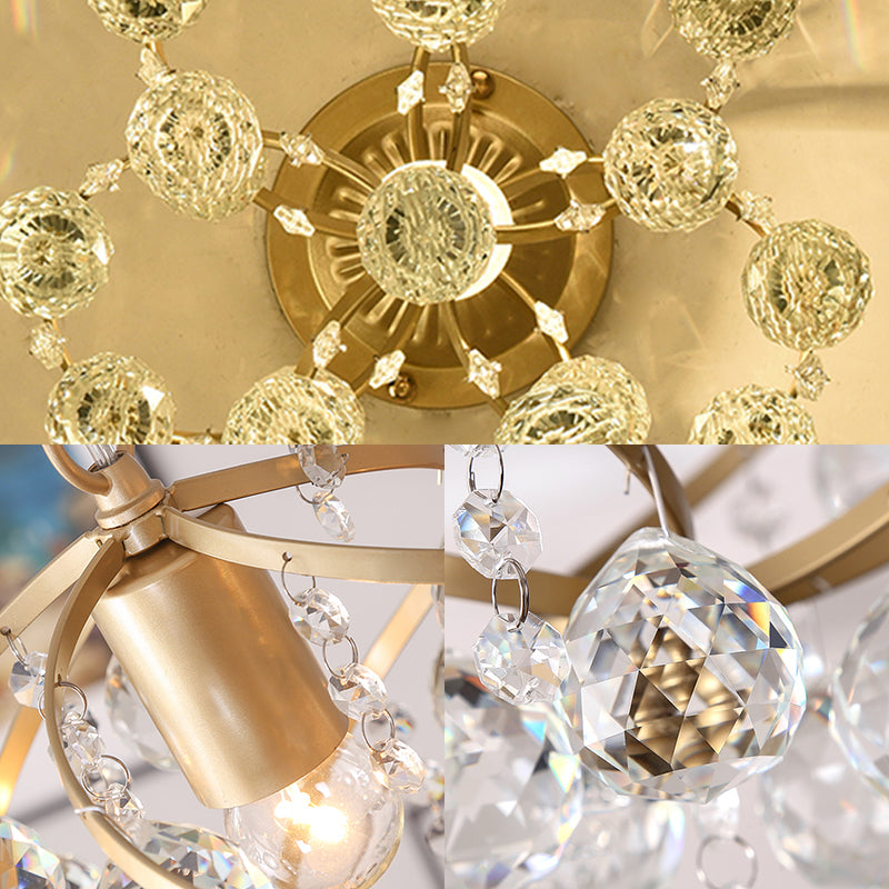 LuxeSpire – Ceiling Lamp with Crystal Ball and Brass