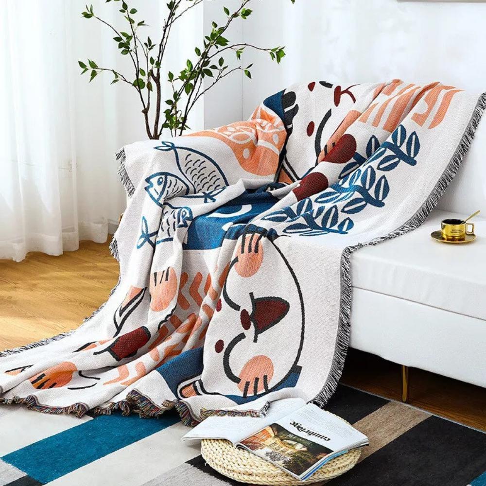 Tassel Tide Reversible Sofa Cover