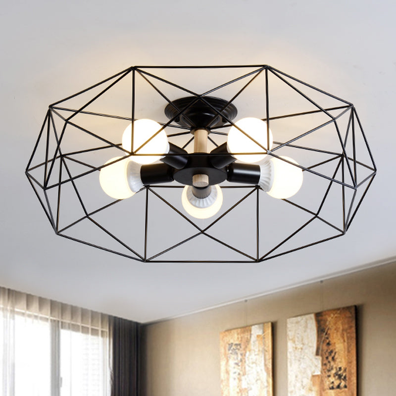 IndustrialGlow – Semi-innfelt taklampe med geometrisk design