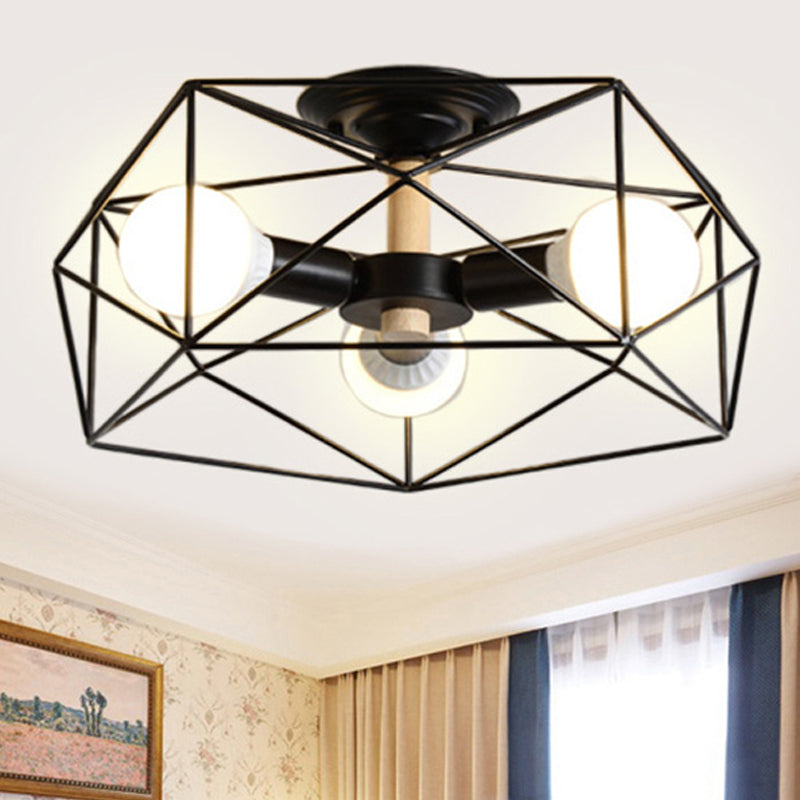 IndustrialGlow – Semi-innfelt taklampe med geometrisk design