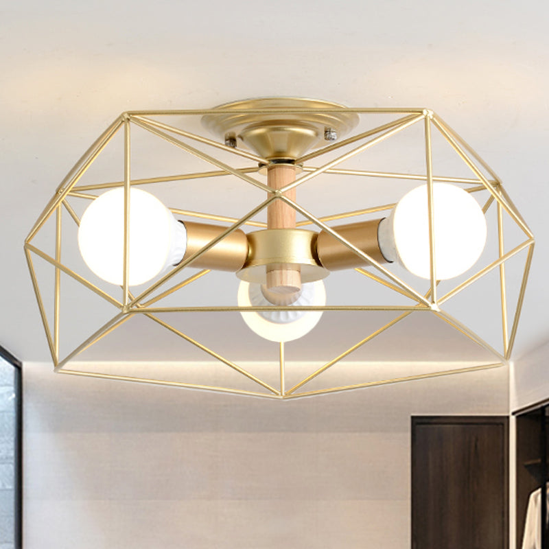 IndustrialGlow – Semi-recessed ceiling lamp with geometric design