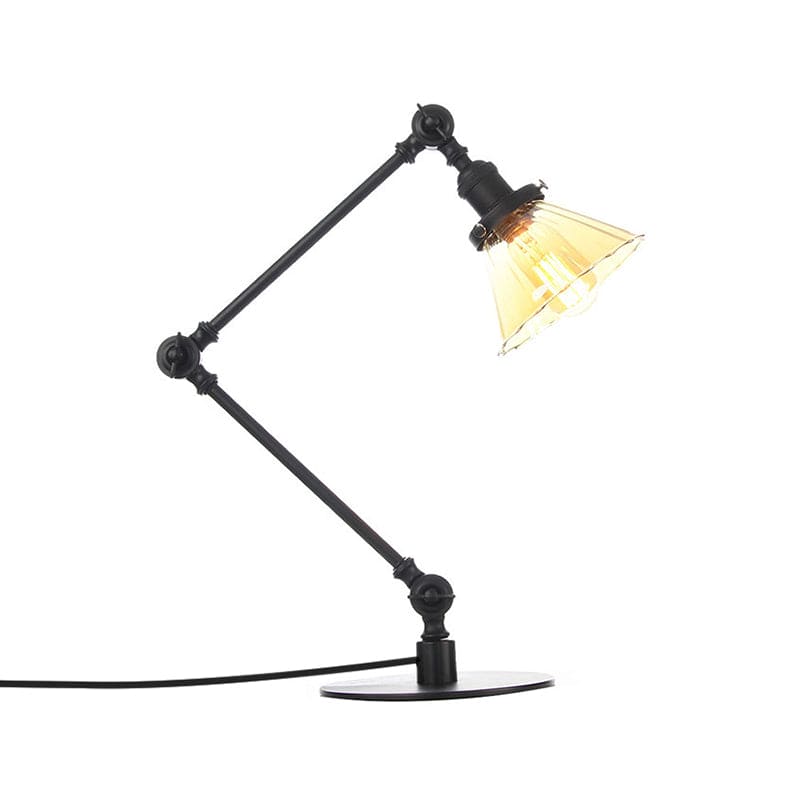 LumiClear - Elegante lampada da tavolo in vetro trasparente a forma di cono