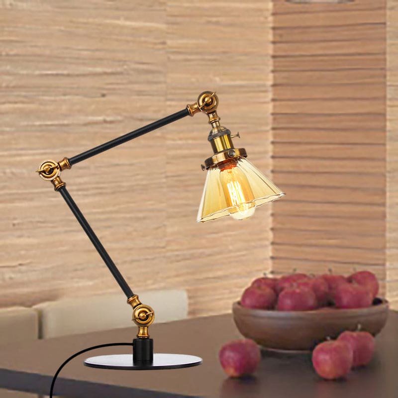 LumiClear - Elegante lampada da tavolo in vetro trasparente a forma di cono