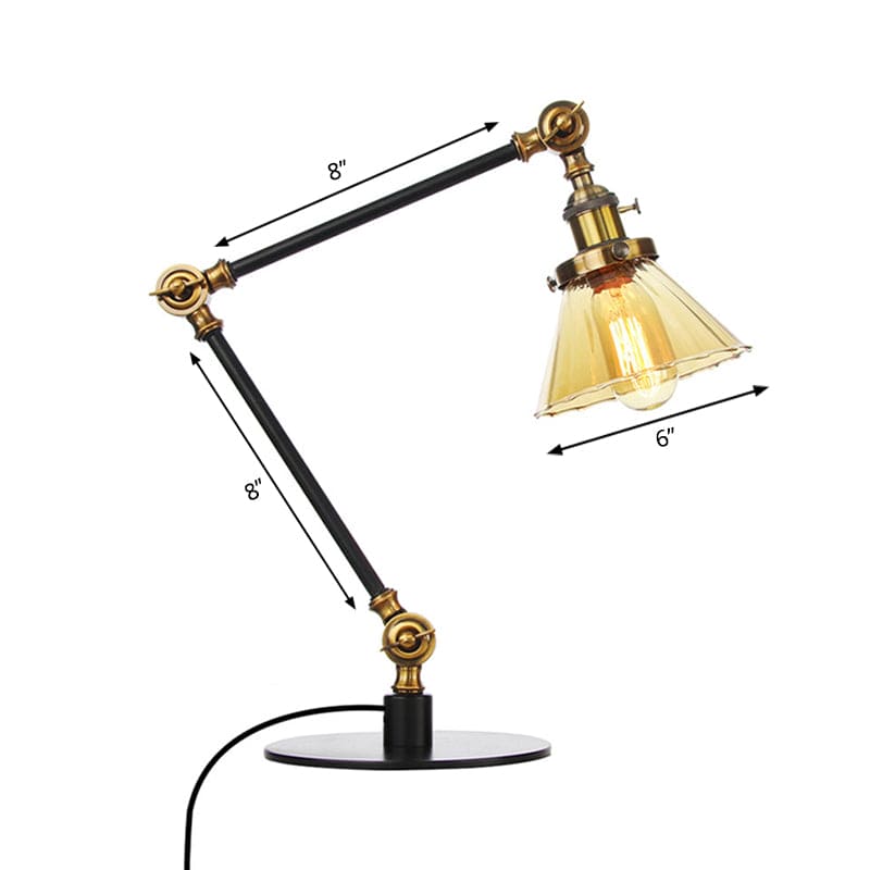 LumiClear - Elegante lampada da tavolo in vetro trasparente a forma di cono