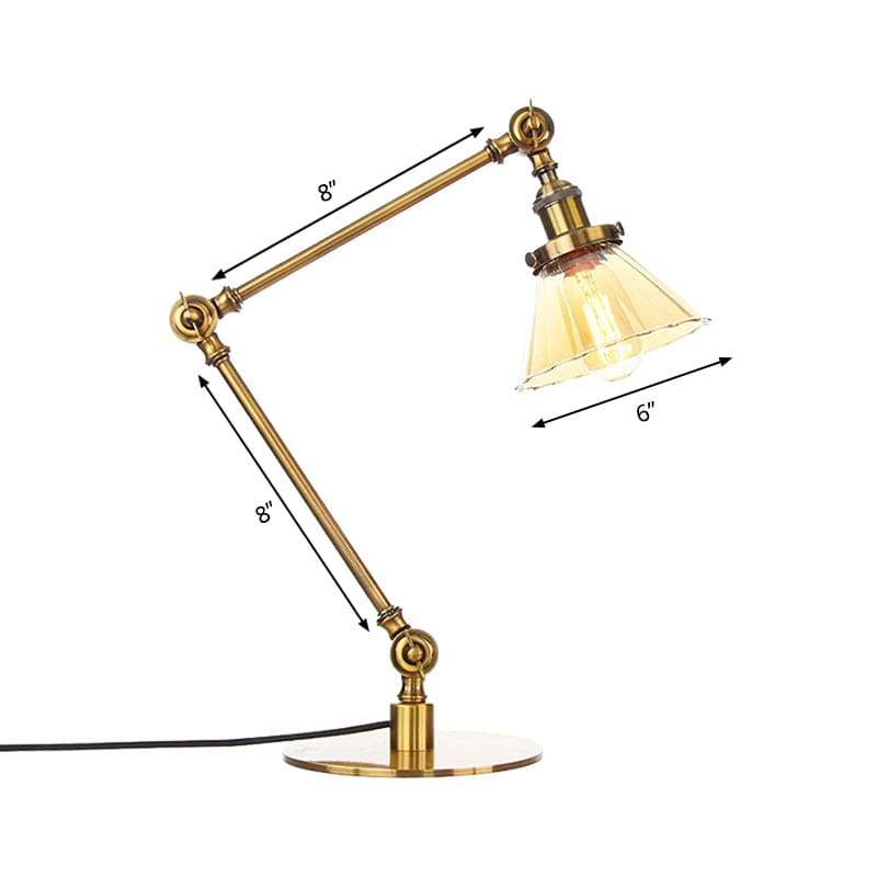 LumiClear - Elegante lampada da tavolo in vetro trasparente a forma di cono