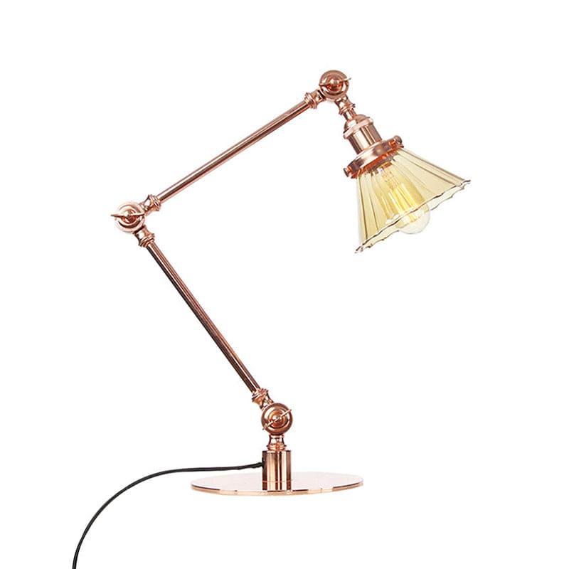 LumiClear - Elegante lampada da tavolo in vetro trasparente a forma di cono