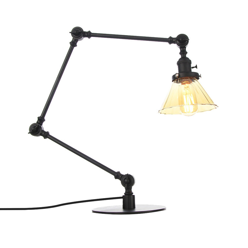 LumiClear - Elegante lampada da tavolo in vetro trasparente a forma di cono