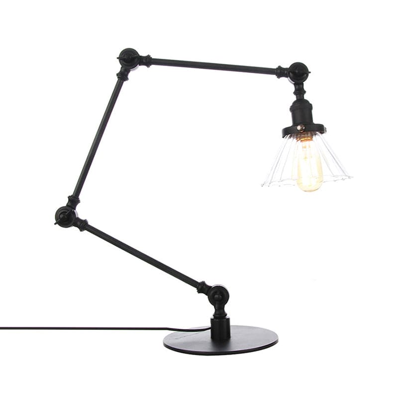 LumiClear - Elegante lampada da tavolo in vetro trasparente a forma di cono