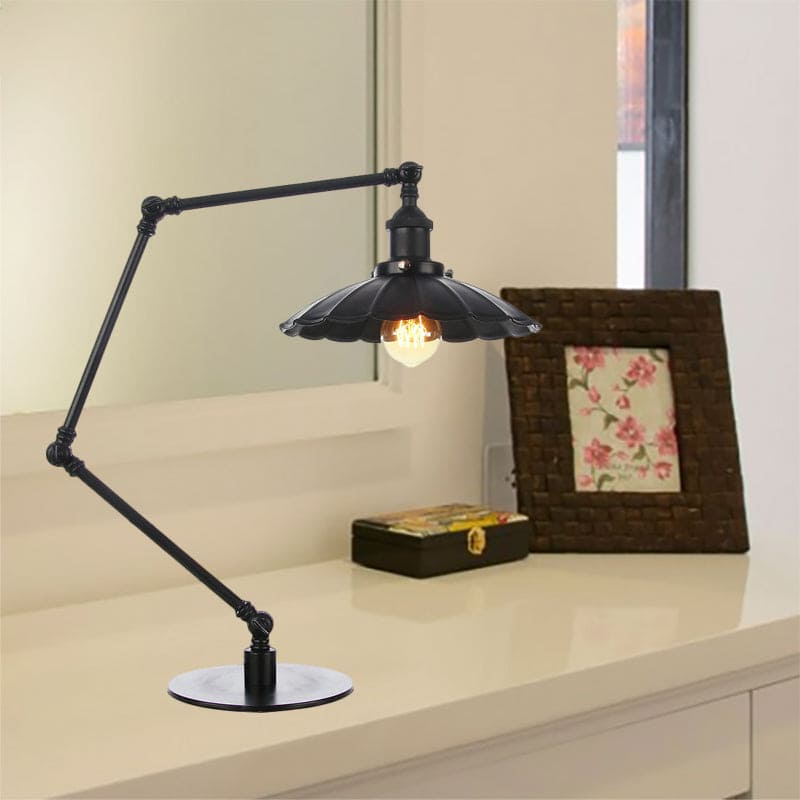 LichtStijl - Lampe Vintage Ajustable avec Abat-Jour en Métal Sculpté