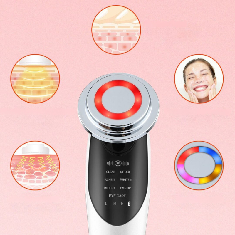 Multifunction device for facial care: firming and enhancing radiance