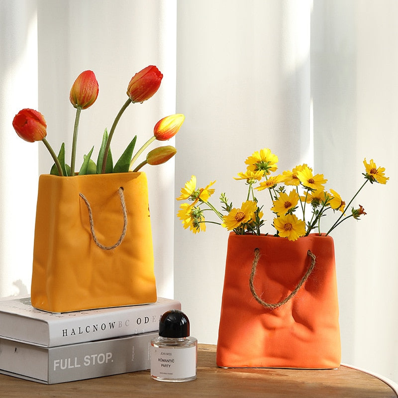 Ceramic Paper Bag Vase