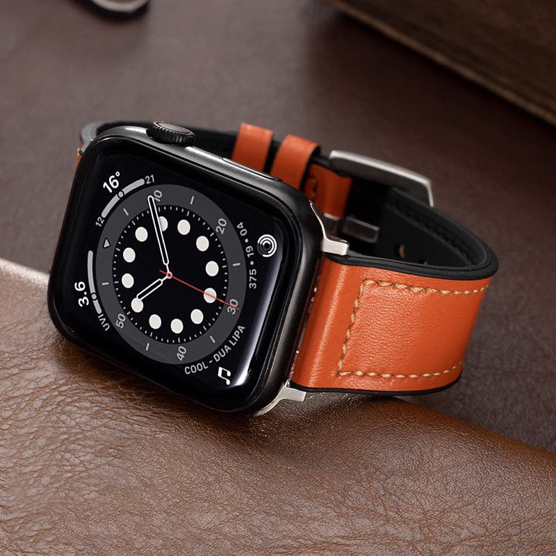 Bracelet en cuir et silicone pour Apple Watch