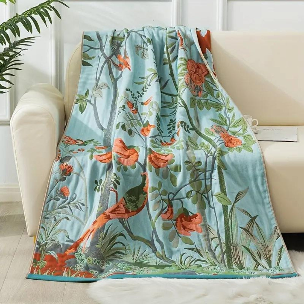 Serviette de bain en coton floral