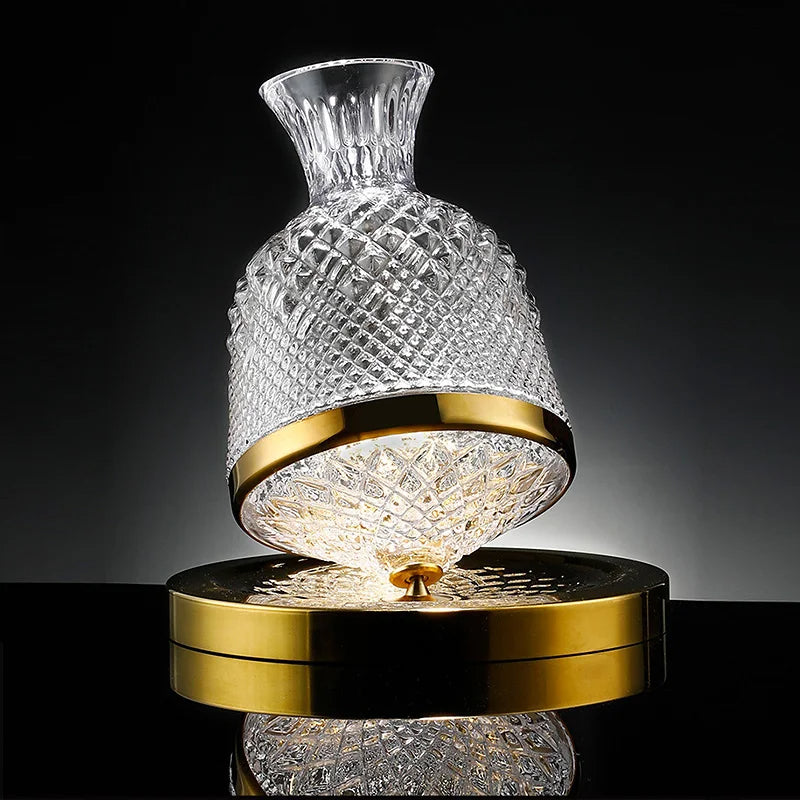 360° Rotating Crystal Wine Decanter