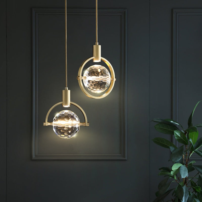 CrystalGlow – Lâmpada pendente LED em forma de anel com cristais