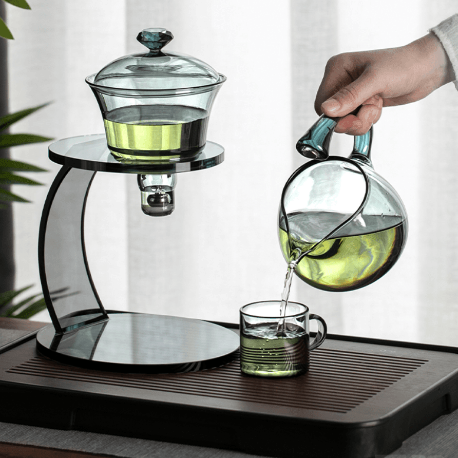 Glazen theezetset met magnetische automatische dispenser