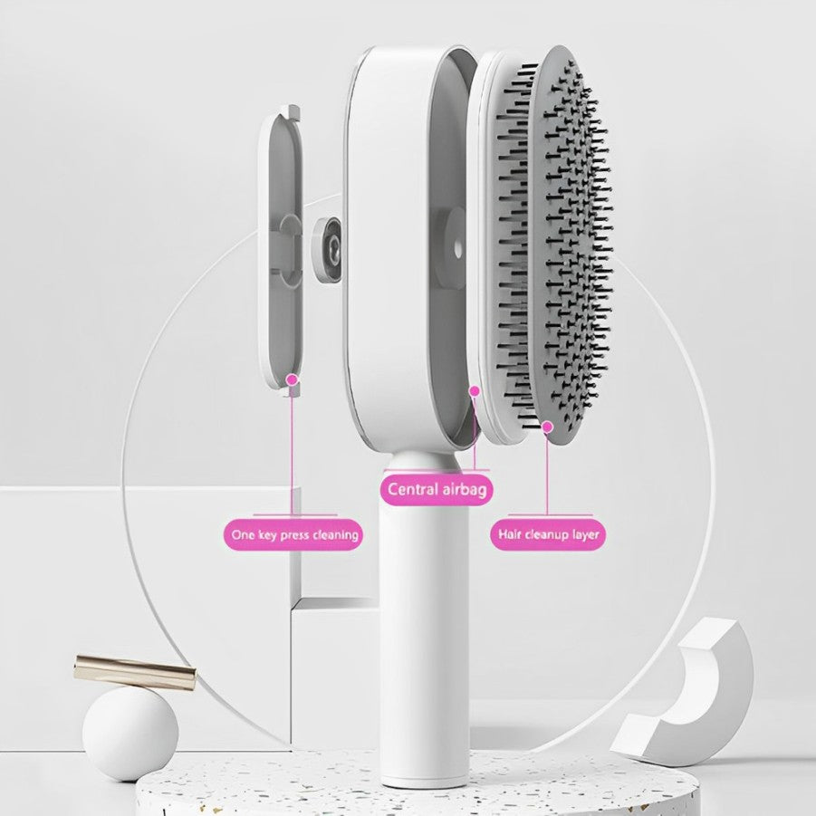 Self-Cleaning Brush for Shiny Hair