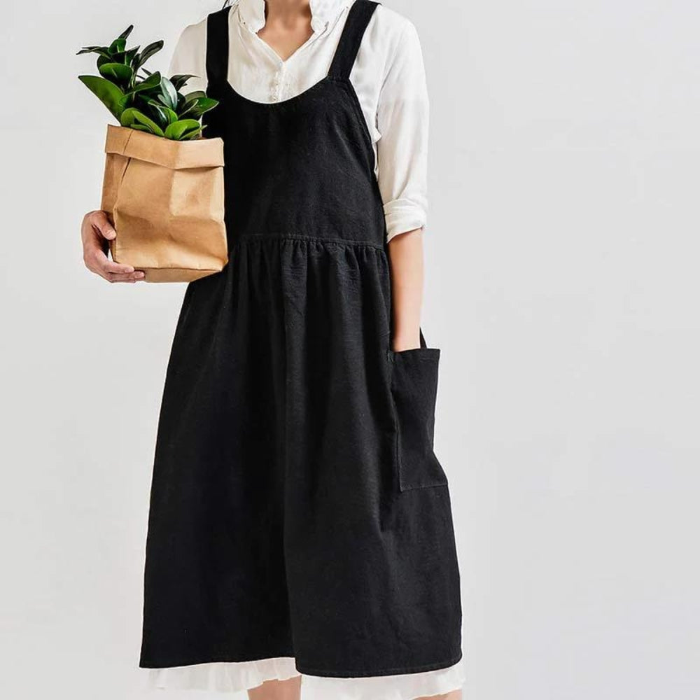 Cross-Back Apron With Pockets