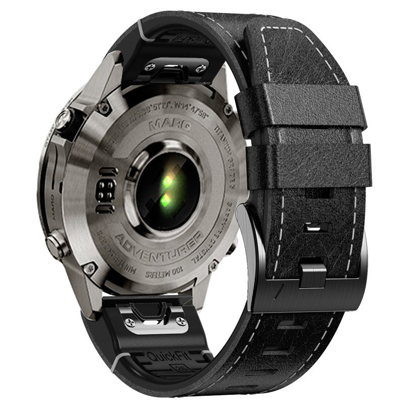 Correia de TPU + Couro para Garmin Fenix 8 7X 6XPro