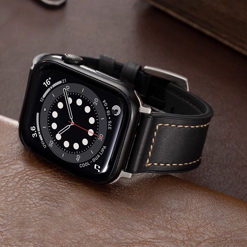 Bracelet en cuir et silicone pour Apple Watch