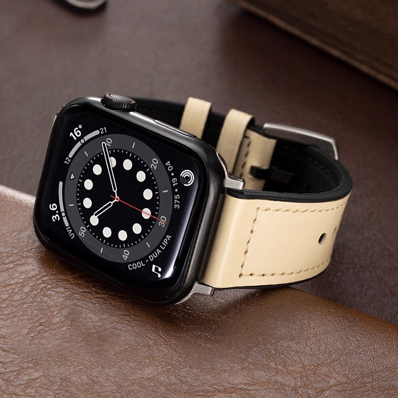 Bracelet en cuir et silicone pour Apple Watch