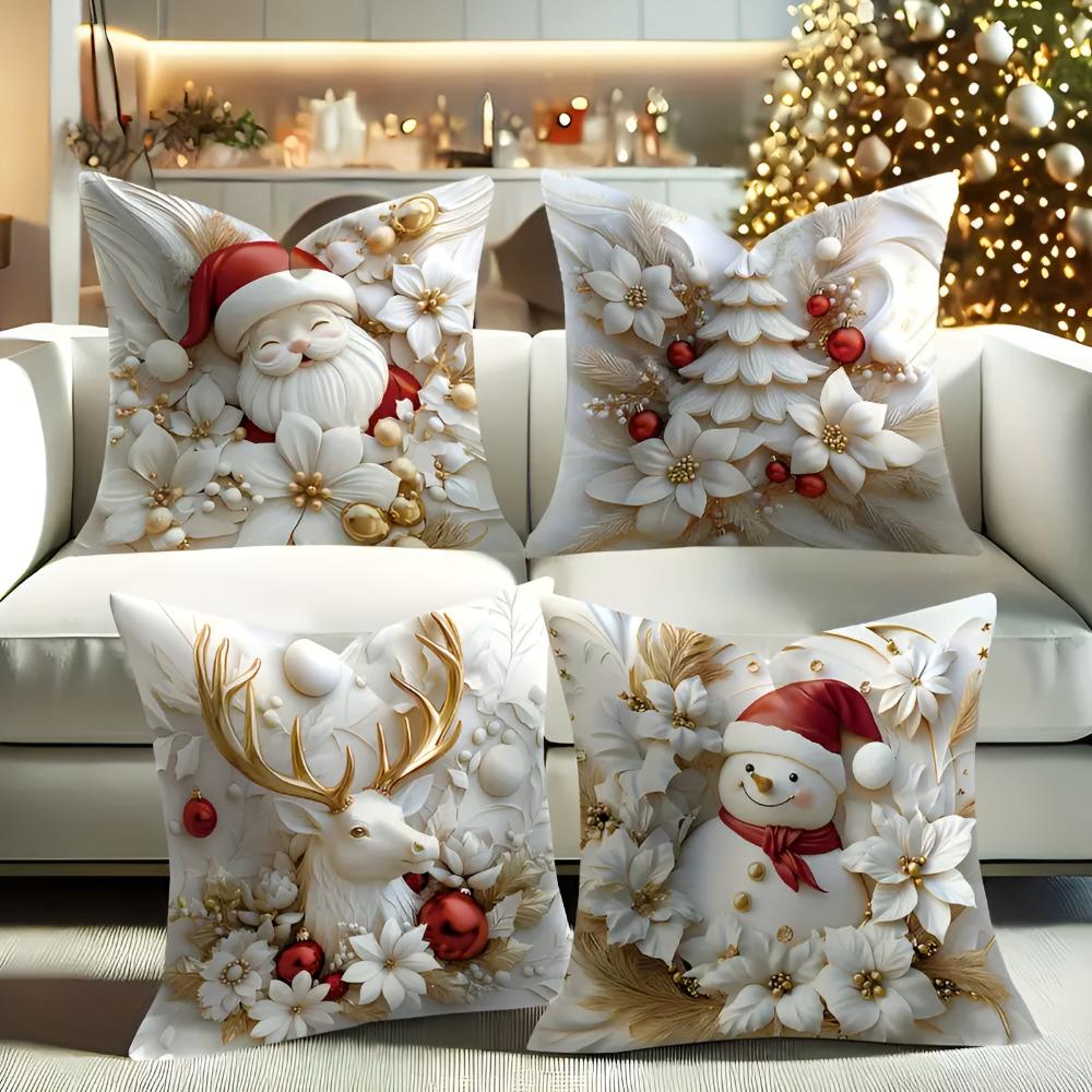 Christmas Charm Velvet Cushion Covers | Set of 4