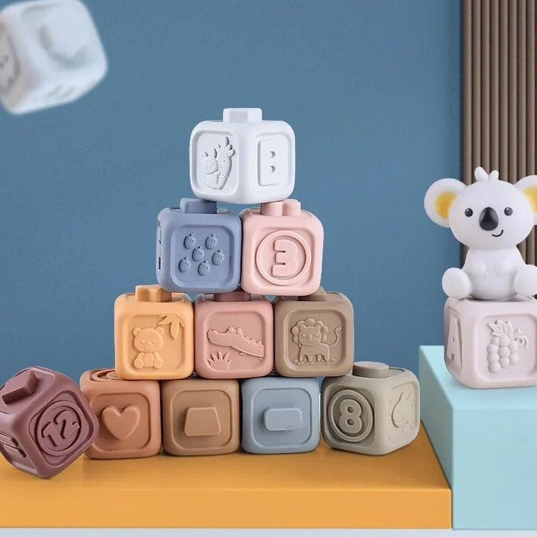 Koala Cubes™ - stohovací věž - kousací hračky pro miminka