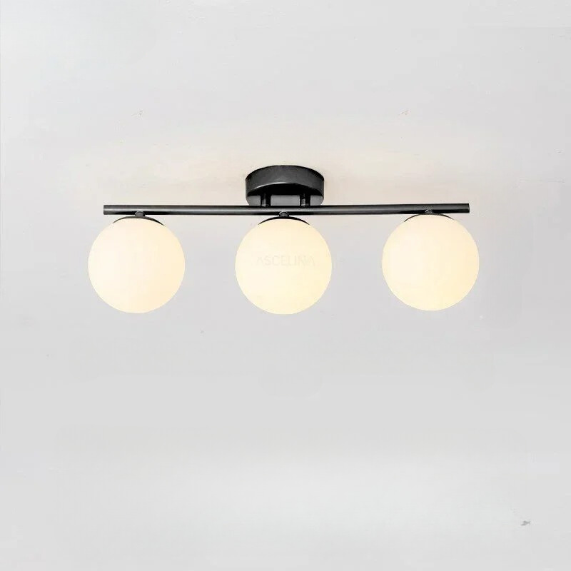 Luz de Teto em Vidro LED Nórdica – Esfera Branca Elegante para Qualquer Espaço