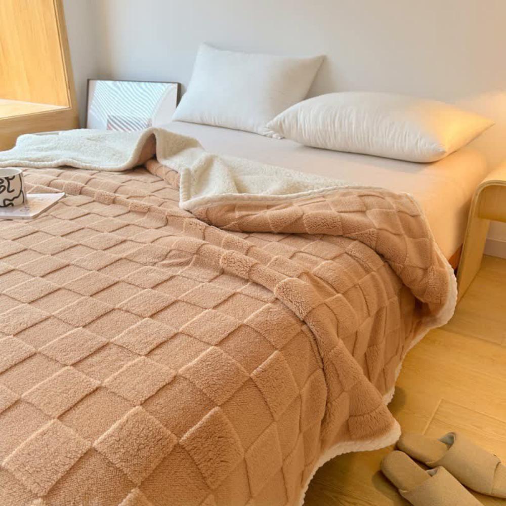 Plush Square Checkerboard Blanket