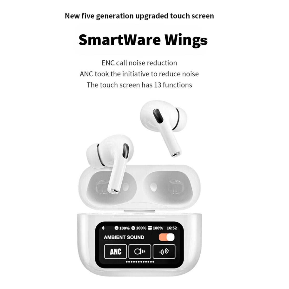 Wings Active Noises Cancellation Touch Screen Earbuds