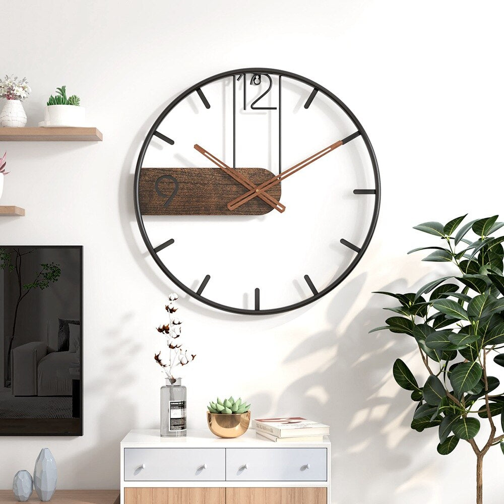 Steel walnut wall clock