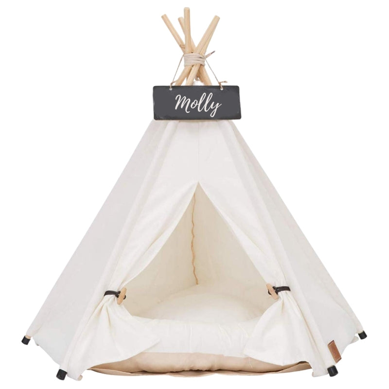 Moderni Boho-koiran teepee pehmeällä koiran sängyn tyynyllä