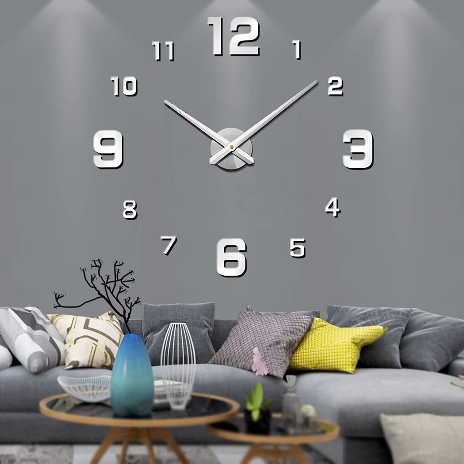 KreativDesign Horloge murale DIY – Décoration d'intérieur artistique unique avec tailles et couleurs personnalisables