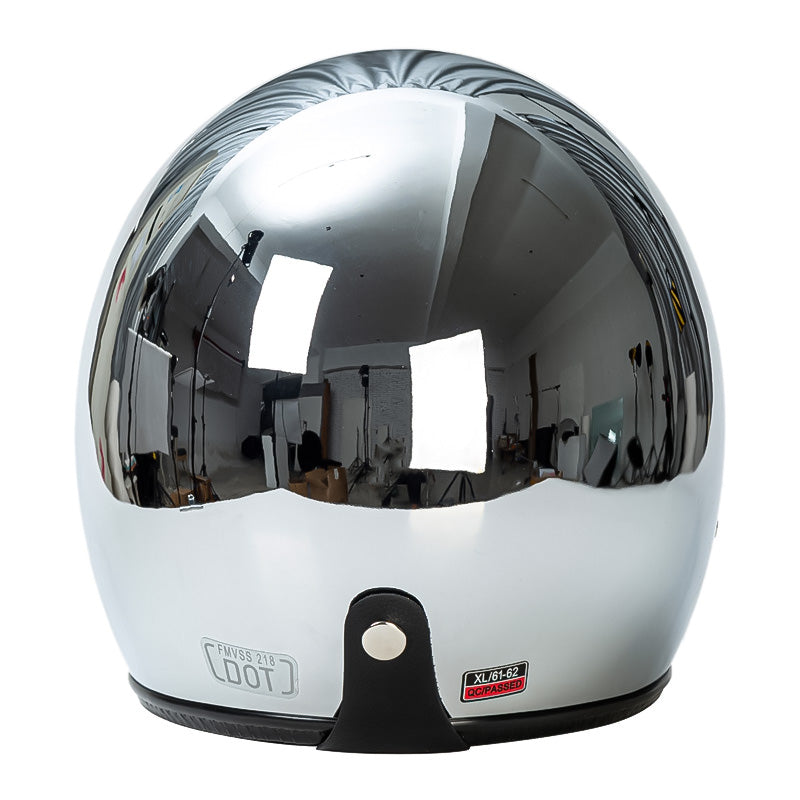 Silver Retro Helmet - DOT and ECE Approved