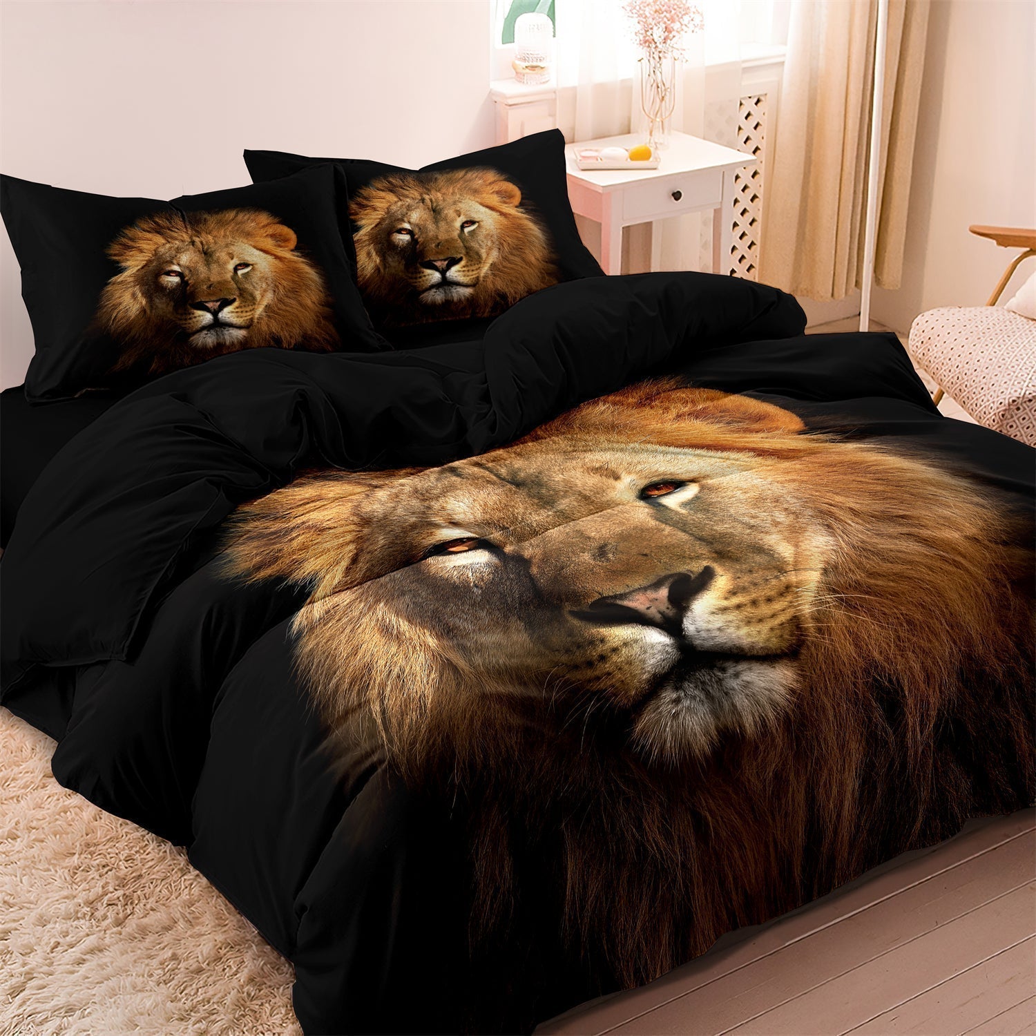 WildSafari - Duvet Cover with African Lion Print