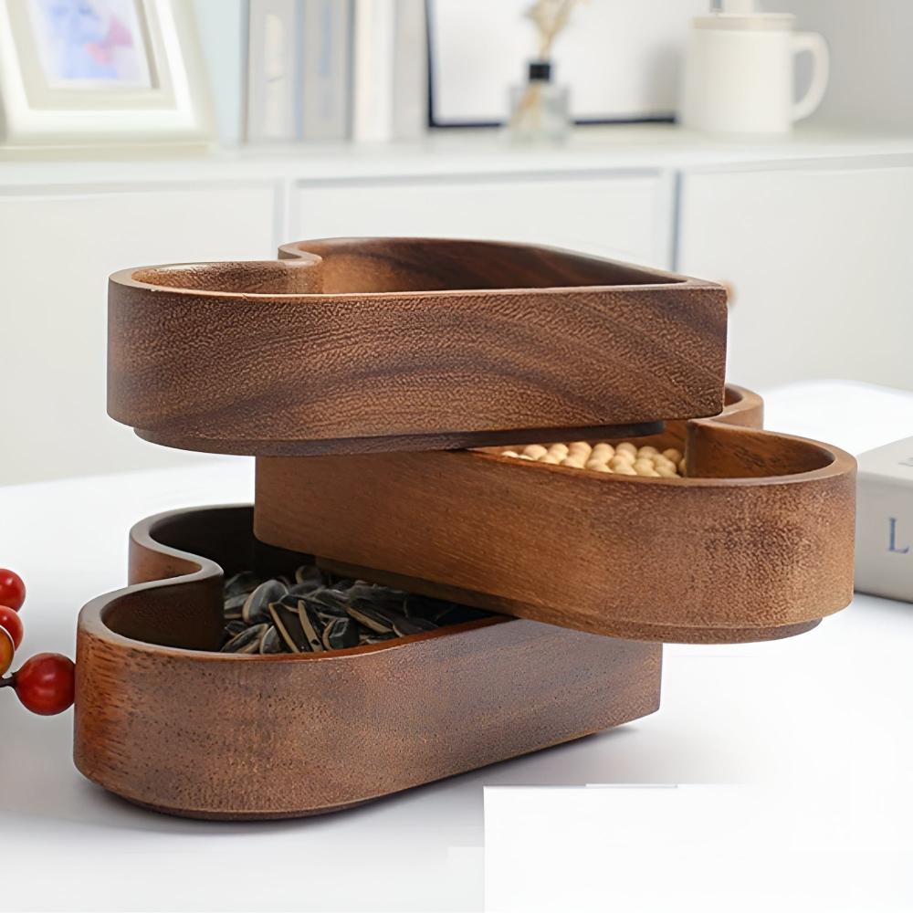 Hartvormige Houten Snacktray | 4 stuks