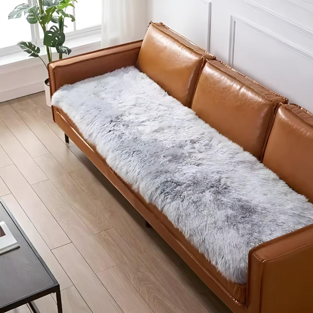 Faux-Fur-Plüschsofaüberwurf