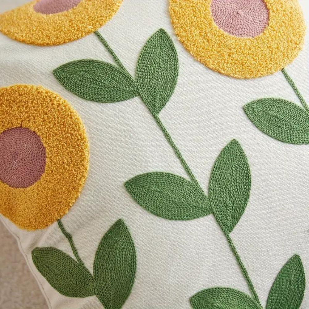 Housse de coussin à motif de plantes élégantes