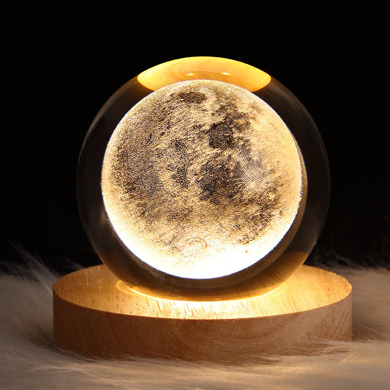 3D Galaxy Crystal Ball LED Night Lamp