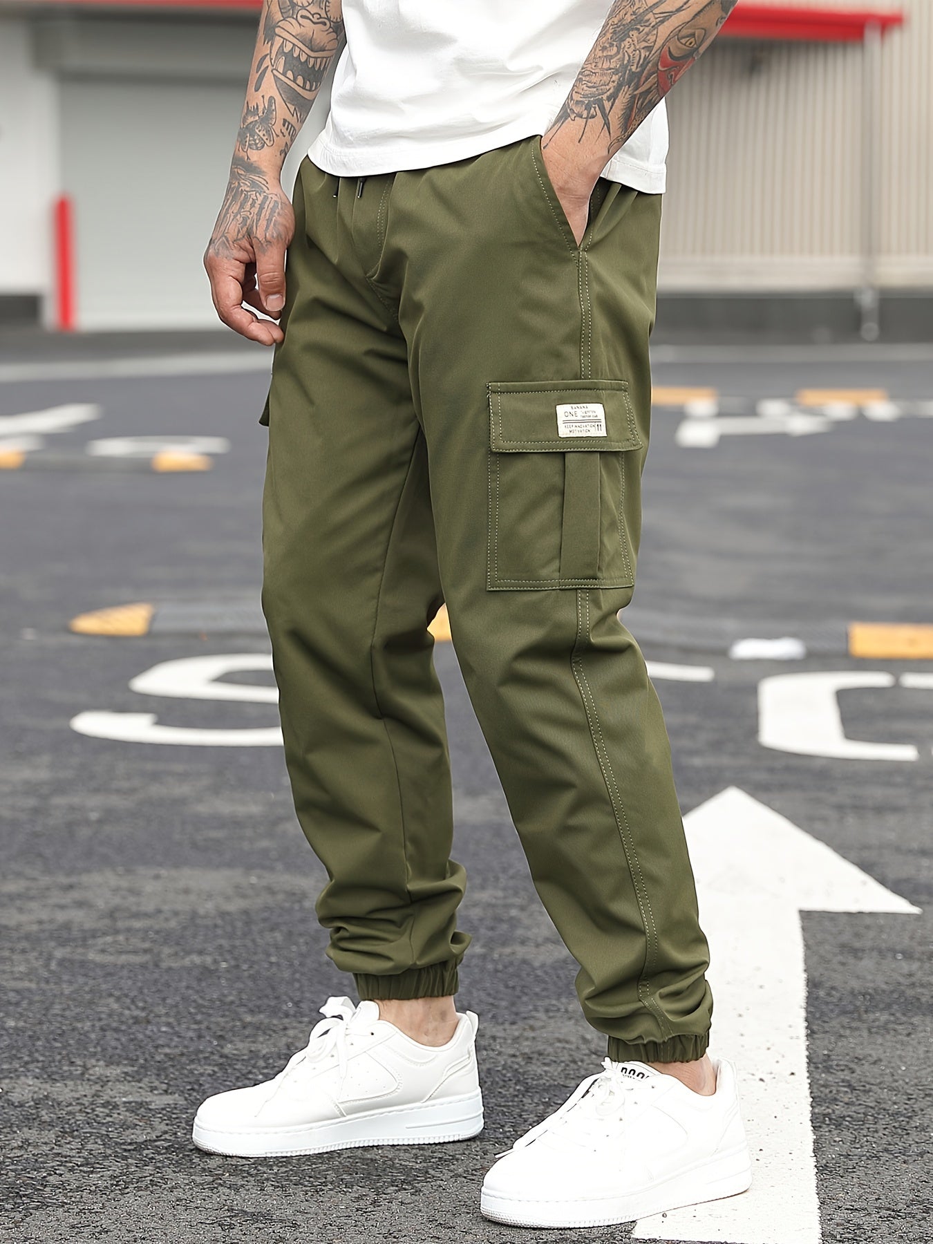 Beige Cargo joggebukse - Lukas