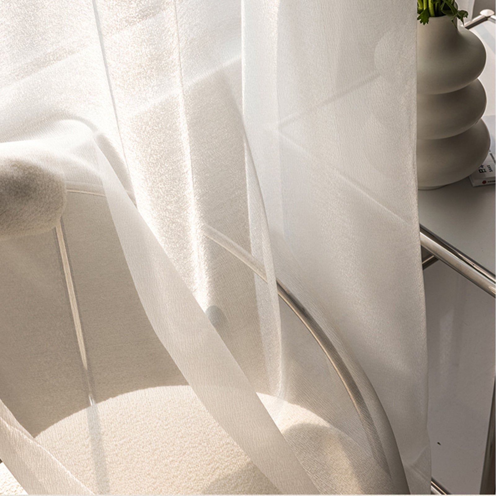 WeaveGlam - Cortinas Woven Transparentes para um Estilo Chic e Moderno