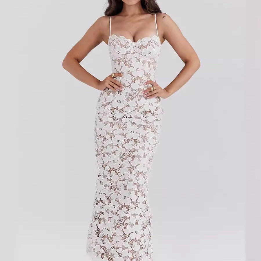 Ralyna™ - Vestido Maxi Flor de Pérola