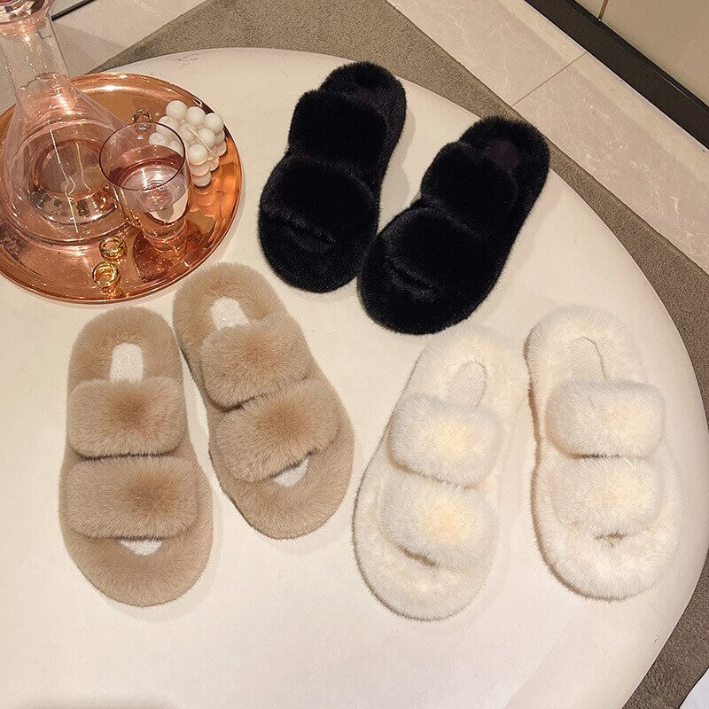 Ella Faux Fur Naisten Slides Sandaalit