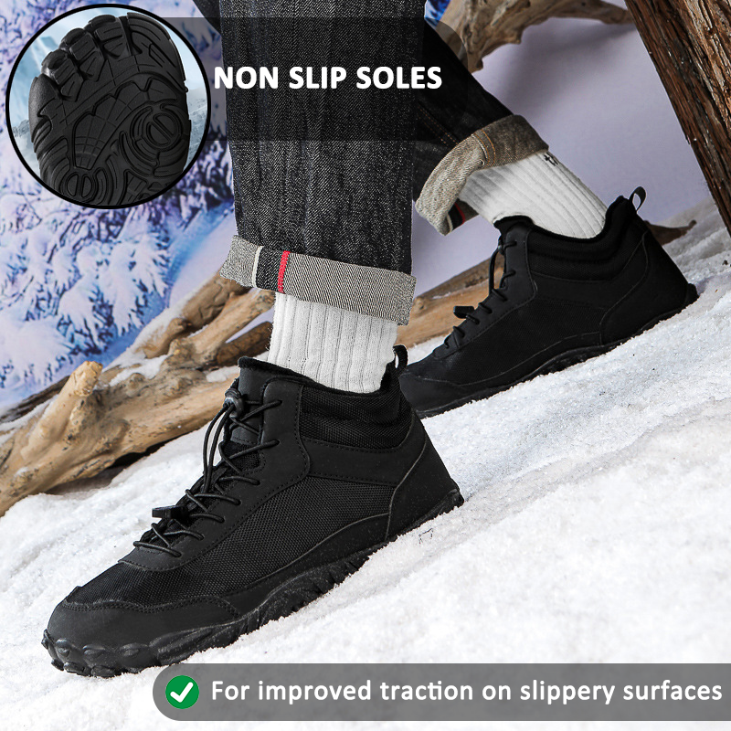 Bottes de neige d'automne et d'hiver, chaussures chaudes et respirantes, montantes, décontractées, antidérapantes et imperméables, chaussures pieds nus d'hiver (unisexe)